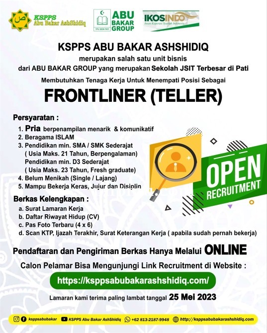 Open Recruitment FRONTLINER (TELLER)