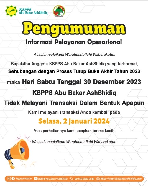 Pengumuman Informasi Pelayanan Operasional 