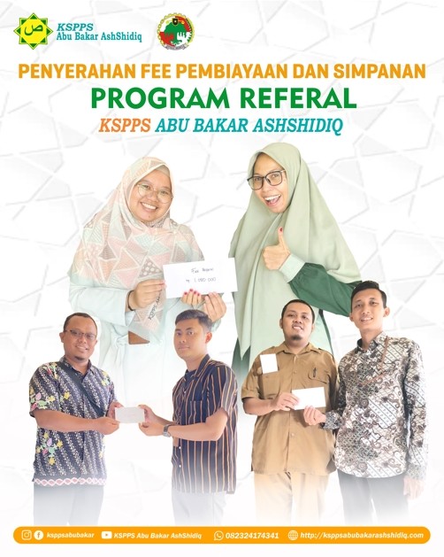 Penyerahan Fee Pembiayaan dan Simpanan Program Referal KSPPS Abu Bakar AshShidiq