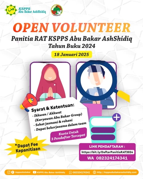 Open Volunteer Panitia RAT KSPPS Abu Bakar AshShidiq Tahun Buku 2024