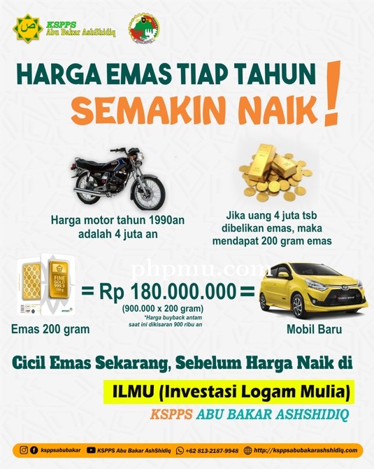 Investasi Logam mulia/emas bersama KSPPS Abu Bakar Ashshidiq