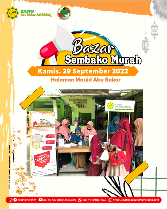 29 September 2022 Bazar Sembako Murah KSPPS Abu Bakar AshShidiq